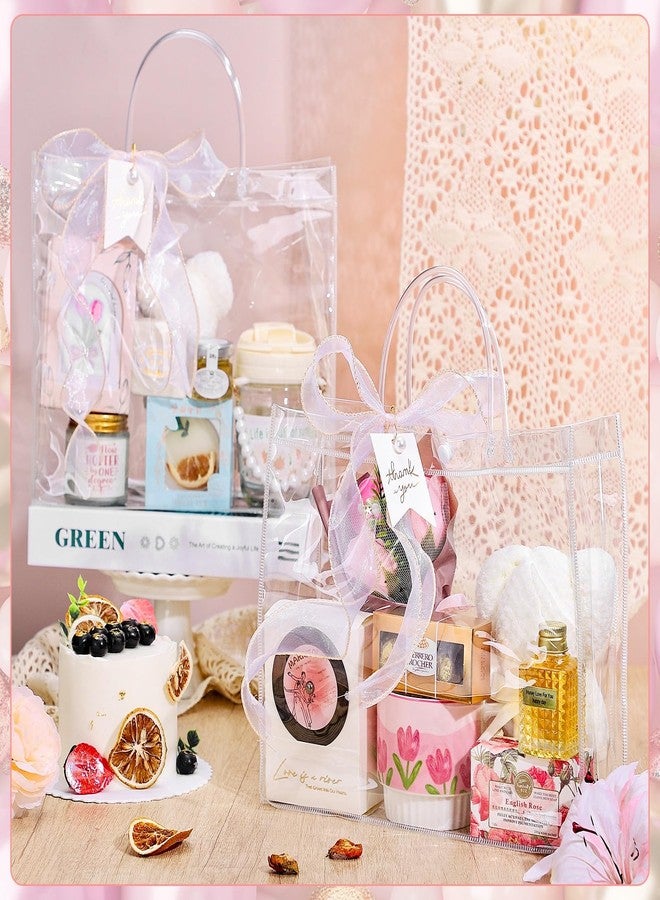 woric 6 Pack Large Clear Gift Bags with Handle, 11.8"X3.9"x9.8" Plastic Valentine's Day Bags Shopping Bag for Small Business Gifts Party Favors - Image 4